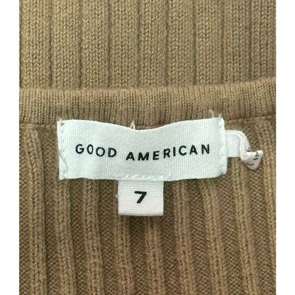 GOOD AMERICAN Rib Tie Waist Midi Dress Taupe Beige Maxi Sexy Cocktail Curvy 4X 7 - Picture 12 of 15